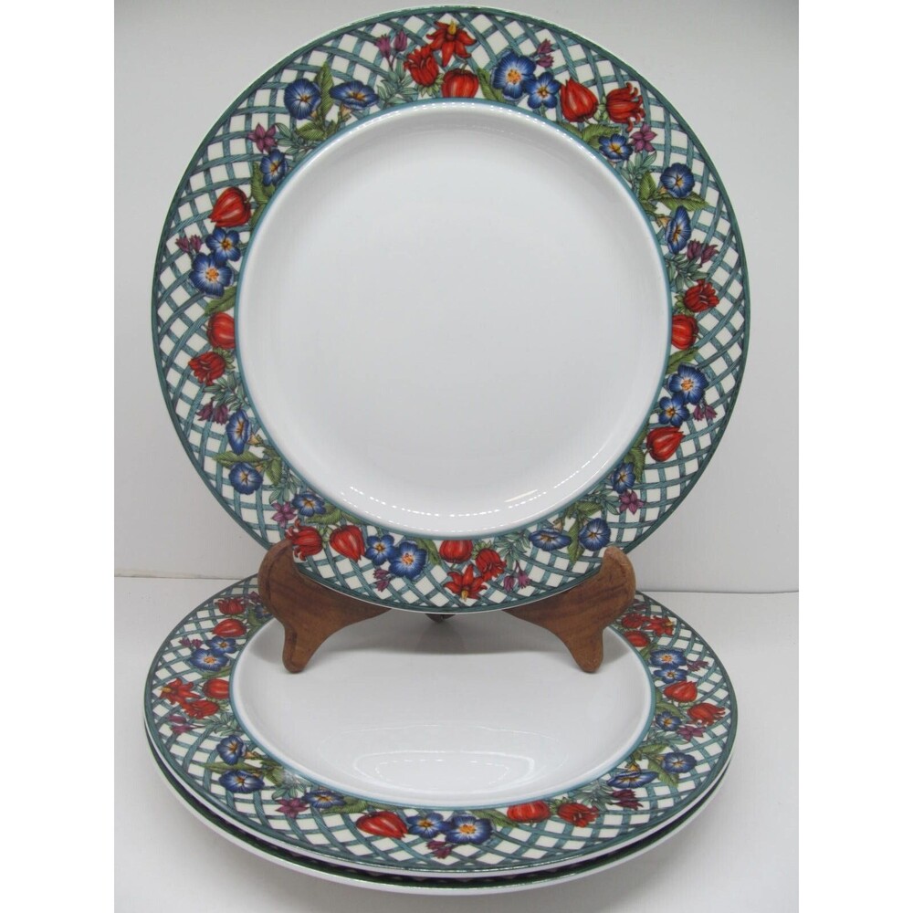 Dansk Nordic Garden Set Of 3 Vintage 11" Dinner Plates VGC Produced 1993-1998